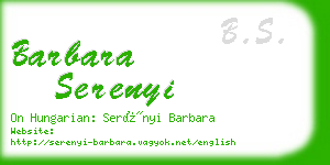 barbara serenyi business card